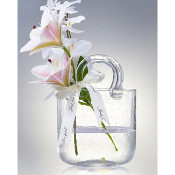 Stylish Handbag-Shaped Crystal Vase with Fish Bowl Design