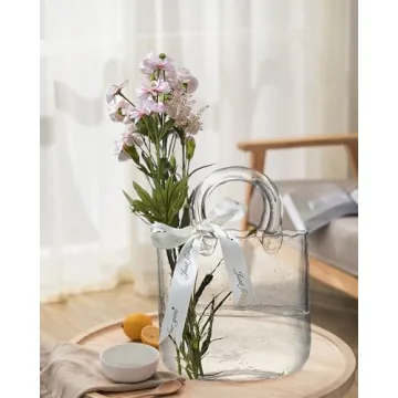 Stylish Handbag-Shaped Crystal Vase for Home and Events