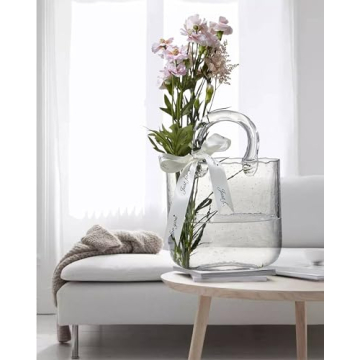 Stylish Handbag-Shaped Crystal Vase for Home and Events