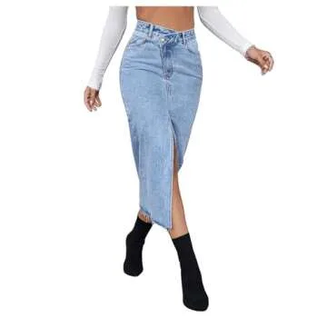 Casual High Waist Denim Skirt for Women | SweatyRocks