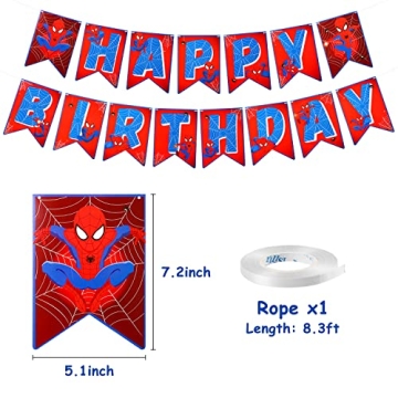 Spider Superhero Birthday Banner for Kids - AccontOche