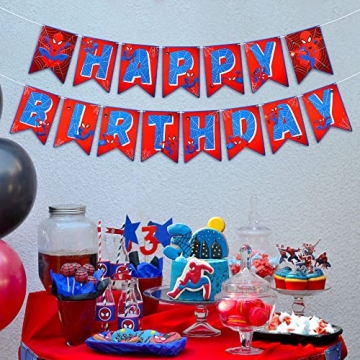 Spider Superhero Birthday Banner for Kids - AccontOche