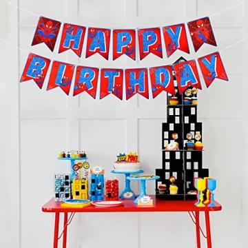 Spider Superhero Birthday Banner for Kids - AccontOche