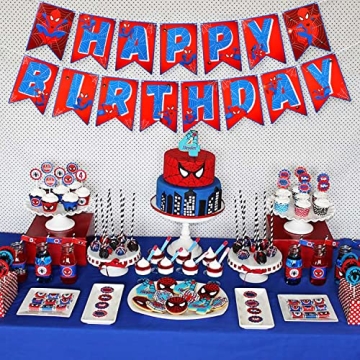Spider Superhero Birthday Banner for Kids - AccontOche