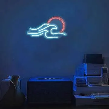 Sunrise Sunset Neon Signs for Wall Decor, Hinittey Wave Neon Lights with Dimmable Waves Led Neon Lights For Room Decor, Cool Gifts for Bedroom, Gaming Room, Hotel Decor for Birthday Xmas Holiday