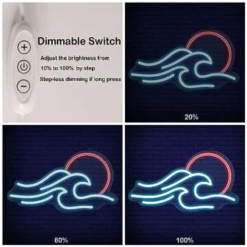 Sunrise Sunset Neon Signs for Wall Decor, Hinittey Wave Neon Lights with Dimmable Waves Led Neon Lights For Room Decor, Cool Gifts for Bedroom, Gaming Room, Hotel Decor for Birthday Xmas Holiday