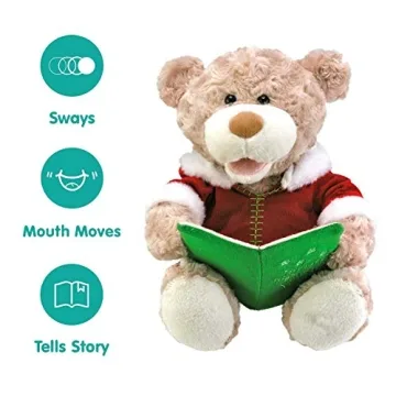 Cuddle Barn Storytime Teddie Plush Bear Reads Christmas Story