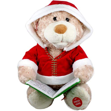 Cuddle Barn Storytime Teddie Plush Bear Reads Christmas Story