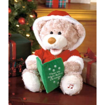 Cuddle Barn Storytime Teddie Plush Bear Reads Christmas Story