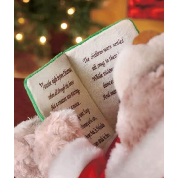 Cuddle Barn Storytime Teddie Plush Bear Reads Christmas Story