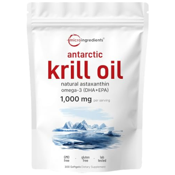 Antarctic Krill Oil Supplement Supports Health - 300 Soft-Gels