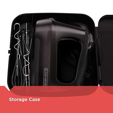 BLACK+DECKER MX3200B 6-Speed Hand Mixer with Turbo Boost, Black