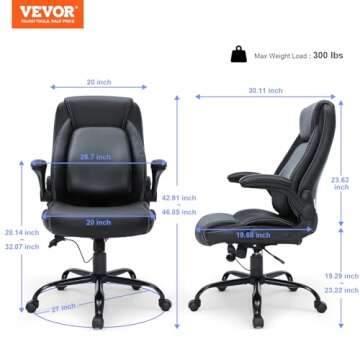 VEVOR Executive Office Chair with Adjustable Lumbar Support