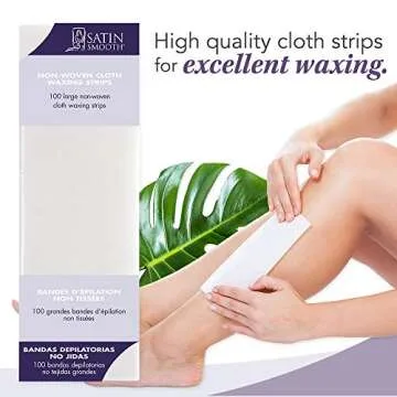Satin Smooth Non-Woven Cloth Waxing Strips, Large, 100 ct x 2 packs