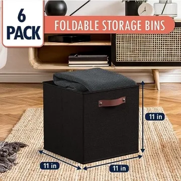 Ornavo Home 11 x 11 Storage Cube Bins for Stylish Organization