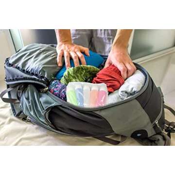 AOUTACC 5 Pack TSA Approved Travel Bottles Sets, 3 Ounce Leakproof Silicone Travel Containers Liquid...