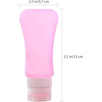 AOUTACC 5 Pack TSA Approved Travel Bottles Sets, 3 Ounce Leakproof Silicone Travel Containers Liquid Portable Leakproof Travel Size Bottles for Shampoo Conditioner Lotion Toiletries