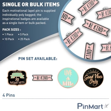 Be Kind Motivational Enamel Lapel Pin for All Ages