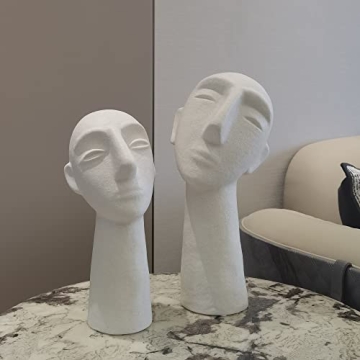 Mowtanco Abstract Ceramic Head Statue 11.8 Inch