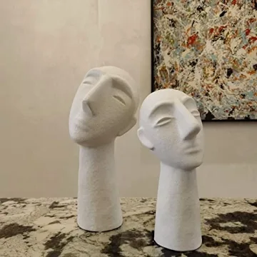Mowtanco Abstract Ceramic Head Statue 11.8 Inch
