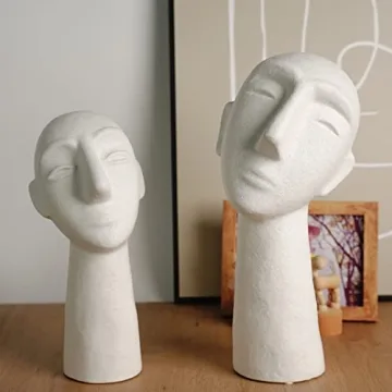 Mowtanco Abstract Ceramic Head Statue 11.8 Inch