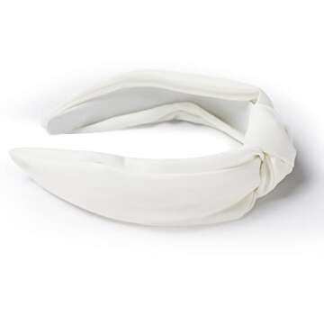 Etercycle Headband for Women, Knotted Wide Headband, Yoga Hair Band Fashion Elastic Hair Accessories for Women (White)