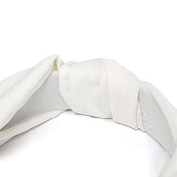 Etercycle Headband for Women, Knotted Wide Headband, Yoga Hair Band Fashion Elastic Hair Accessories for Women (White)