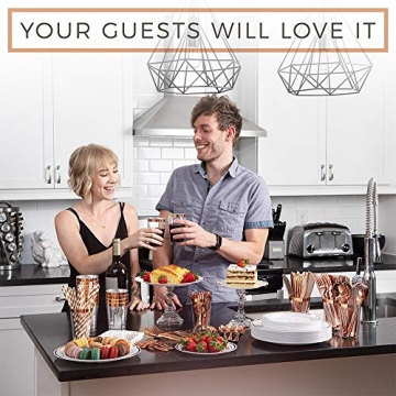 SIRSIMON Elegant Rose Gold Dinnerware Set for 25 Guests