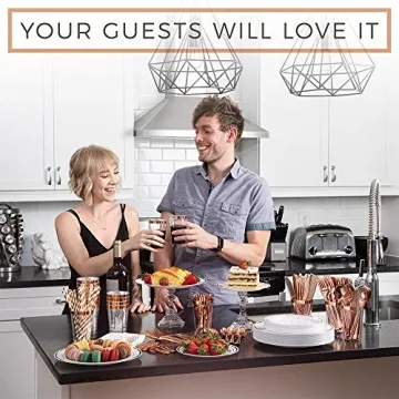 SIRSIMON Elegant Rose Gold Dinnerware Set for 25 Guests