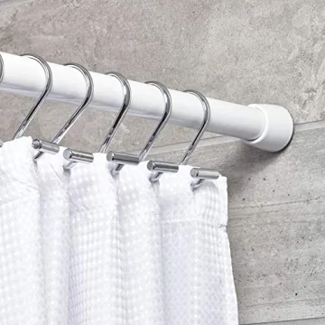 iDesign Chrome T-Bar Shower Hooks Elegant Durable Set of 12