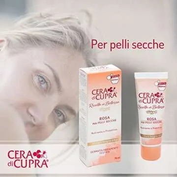 Cera di Cupra"Rosa per Pelli Secche" Cream for Dry Skin, Anti-age Formula - 2.5 Fluid Ounces (75ml) Tube [ Italian Import ]