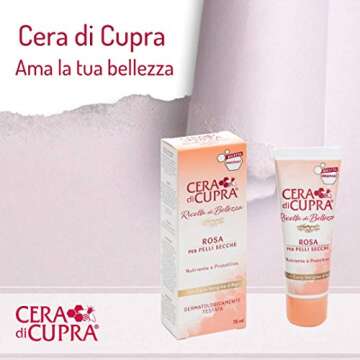 Cera di Cupra"Rosa per Pelli Secche" Cream for Dry Skin, Anti-age Formula - 2.5 Fluid Ounces (75ml) Tube [ Italian Import ]