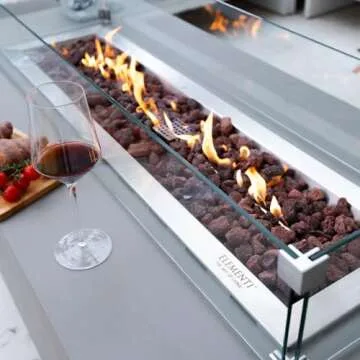 Granville 60" Concrete Fire Pit with Lava Rocks