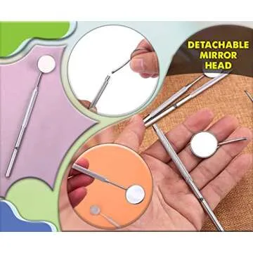 Dental Mouth Mirror Dentist Oral Mirror Teeth Mouth Dental Mirror Teeth Inspection Mirror Curve Angle Dentist Oral Care Tool Home Use Tools (Dental Mirror Single Piece)