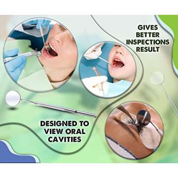 Dental Mouth Mirror Dentist Oral Mirror Teeth Mouth Dental Mirror Teeth Inspection Mirror Curve Angle Dentist Oral Care Tool Home Use Tools (Dental Mirror Single Piece)