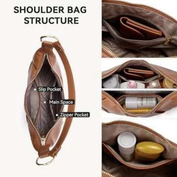 BOSTANTEN Woven Purses for Women Vegan Leather Hobo Bag Shoulder Handbags, Brown