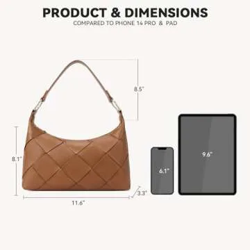 BOSTANTEN Woven Purses for Women Vegan Leather Hobo Bag Shoulder Handbags, Brown