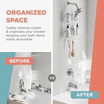 Zenna Home Expandable Shower Caddy Organized Shower Space