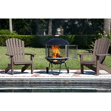 Fire Sense 28" Rolling Fire Pit for Outdoor Enjoyment
