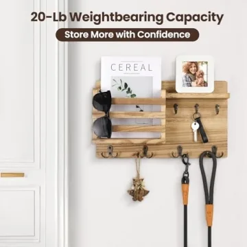 Nekon Mail Holder with Key Hooks - Farmhouse Decor