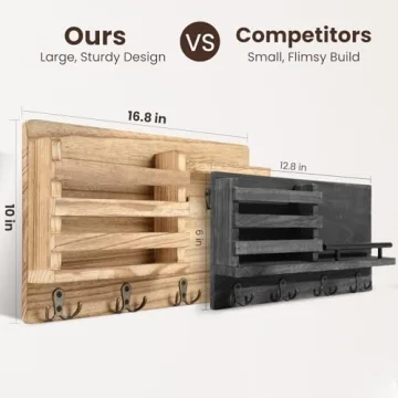 Nekon Mail Holder with Key Hooks - Farmhouse Decor