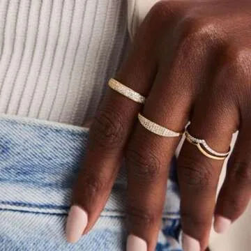10 PCS Gold Plated Rings Set for Women - Dainty Knuckle Rings