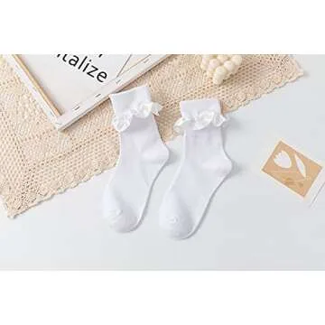 SEMOHOLLI Lace Ruffle Comfortable Women's Ankle Socks