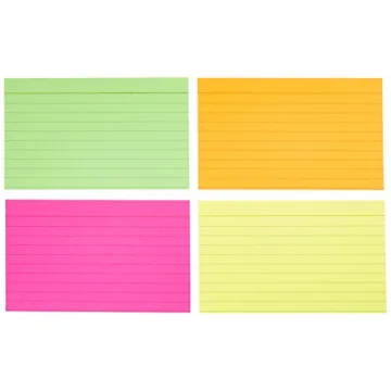 Amazon Basics Neon Ruled Index Flash Cards for Study