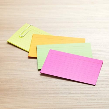 Amazon Basics Neon Ruled Index Flash Cards for Study