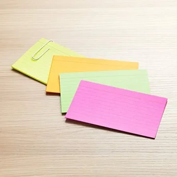 Amazon Basics Neon Ruled Index Flash Cards for Study