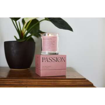 Paddywax Scented Candles Mood Collection Fragrant Boxed Candle in Glass Vessel, 8-Ounce, Passion