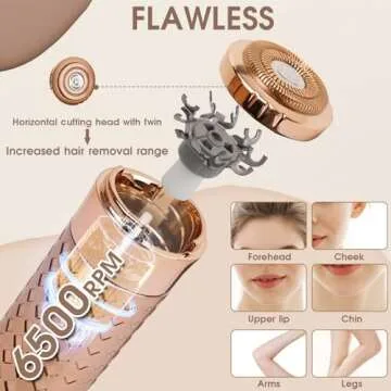 BLIBEE Facial Hair Removal for Women, Rechargeable Hair Removal Device, Painless Face Electric Razor...