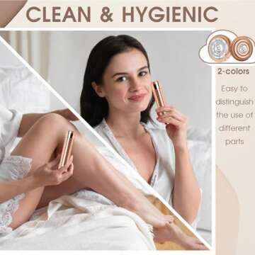 BLIBEE Facial Hair Removal for Women, Rechargeable Hair Removal Device, Painless Face Electric Razor/Shaver for Lip, Arms, Face, Peach Fuzz(Blush)