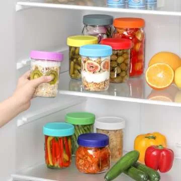 10 Pack Plastic Wide Mouth Mason Jar Lids for Ball, Kerr and More - Multicolor Storage Caps for Mason Jars, Canning Jars - Leak-Proof, Dishwasher Safe & Food Grade